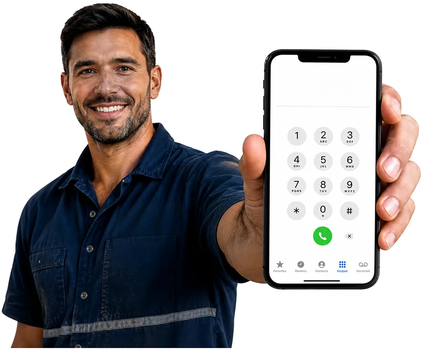 Plumber answering a Camperdown enquiry by phone