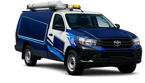 Our drain service van out on a Camperdown job