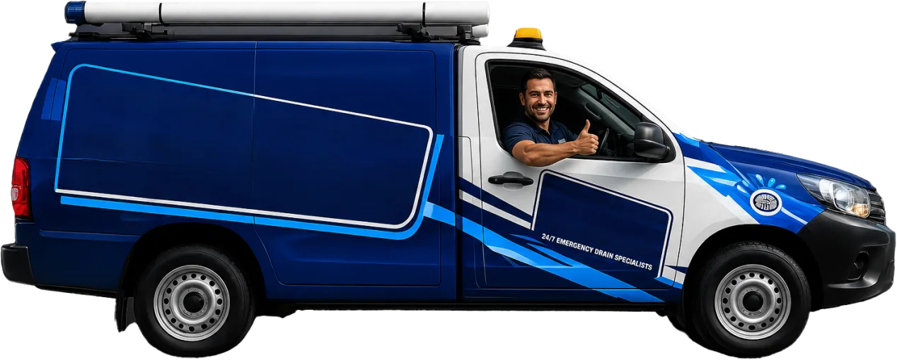 Our drain service van out on a Camperdown job